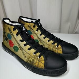 Artistic Black and Tan High-Top Loafers